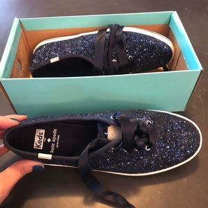 Kate Spade Keds - Navy Glitter NEVER WORN
